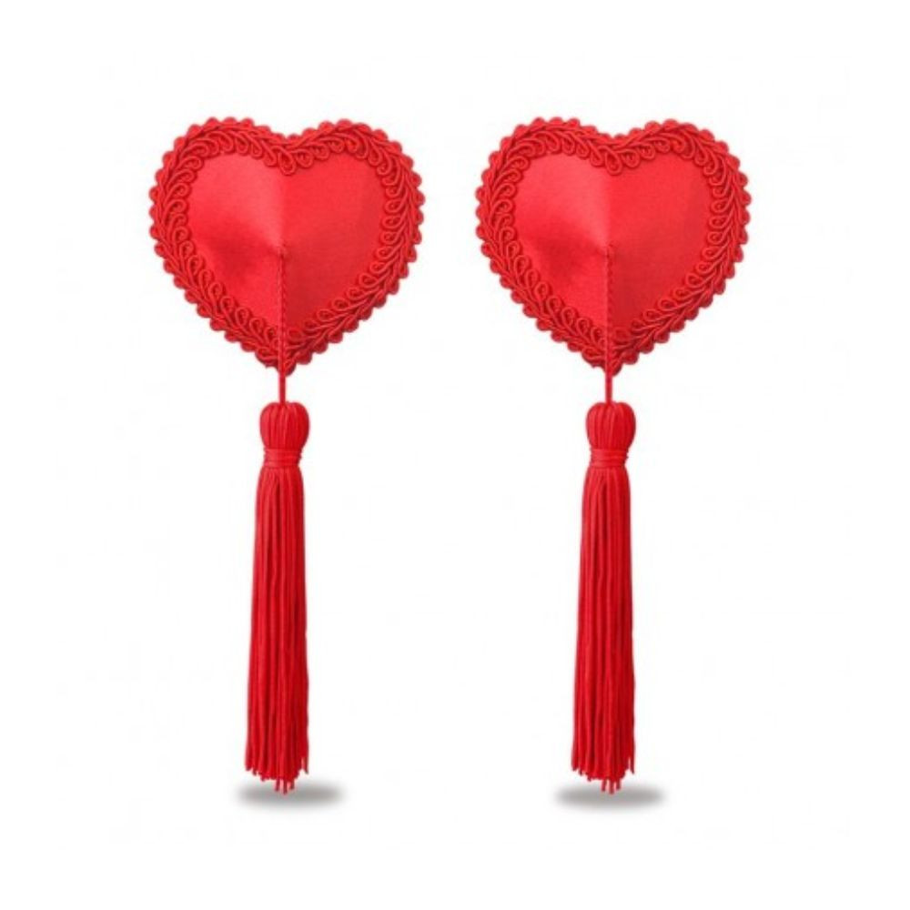 REUSABLE RED HEART TASSELS NIPPLE PASTIES
