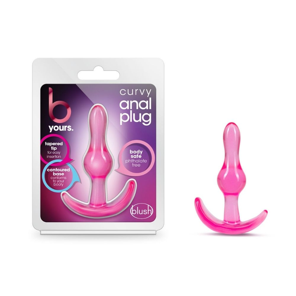 B YOURS CURVY ANAL PLUG PINK