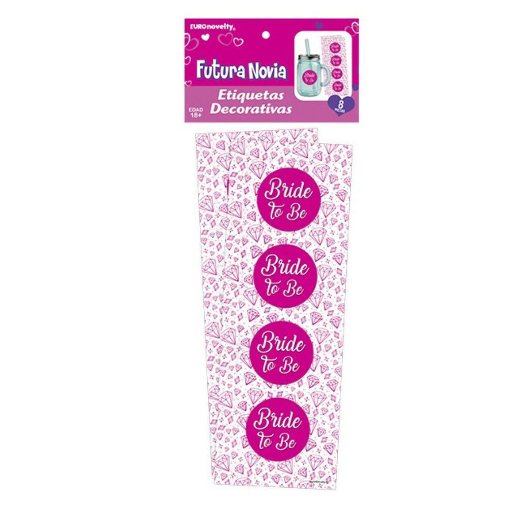 ETIQUETAS DECORATIVAS "BRIDE TO BE" ROSA