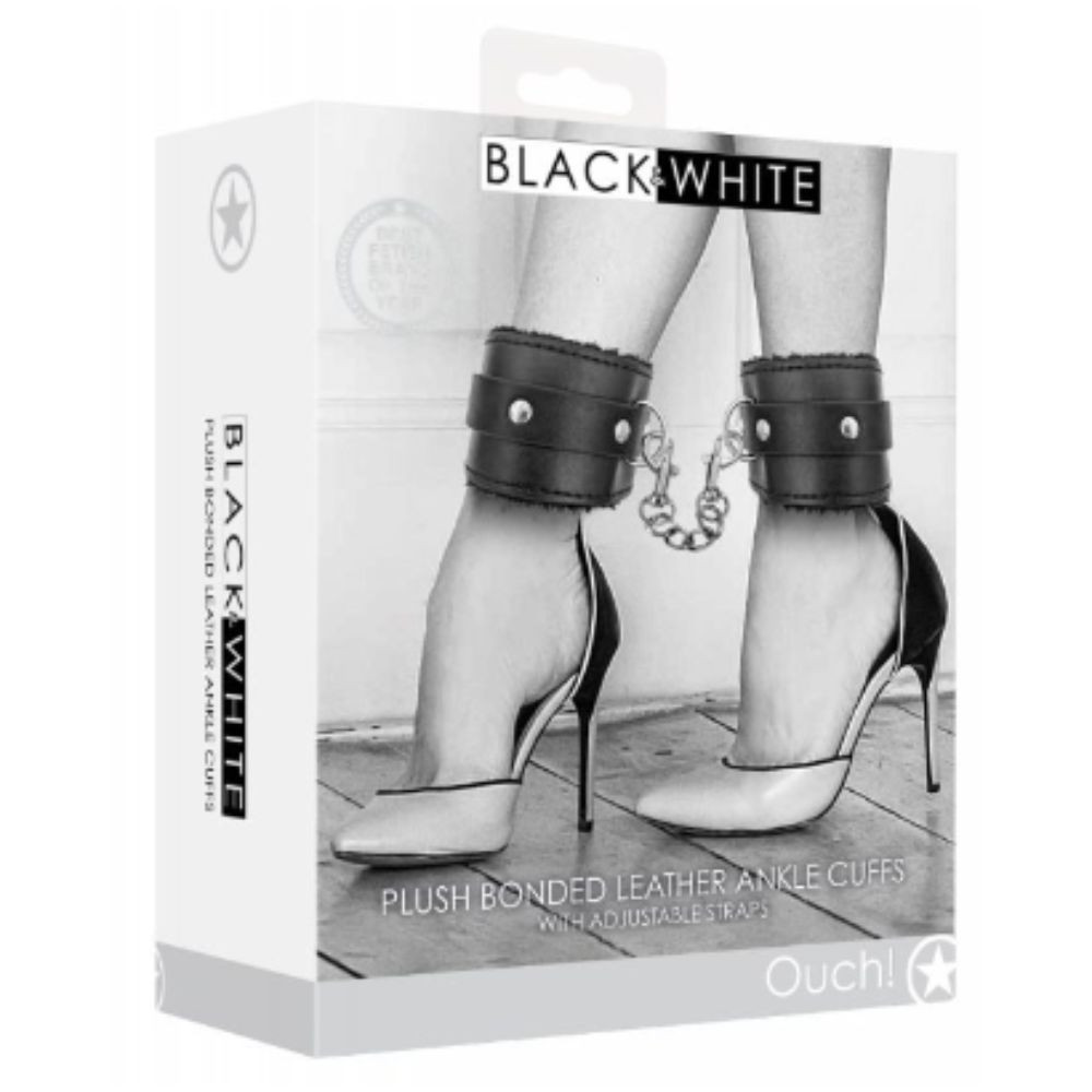 PLUSH BONDED LEATHER ANKIE CUFFS WITH