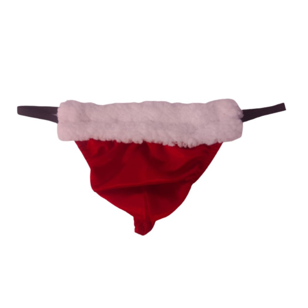 TANGA DE HILO ROJA CON PELUCHE NAVIDE?O