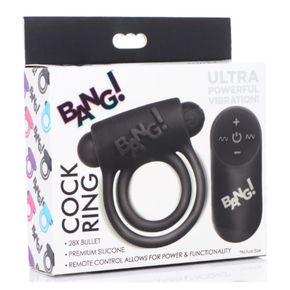BANG SILICONE COCK RING & BULLET W/ REMOTE