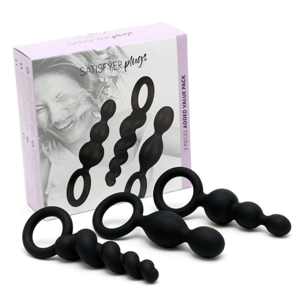 SATISFYER BOOTY CALL SET OF 3 BLACK PLUG