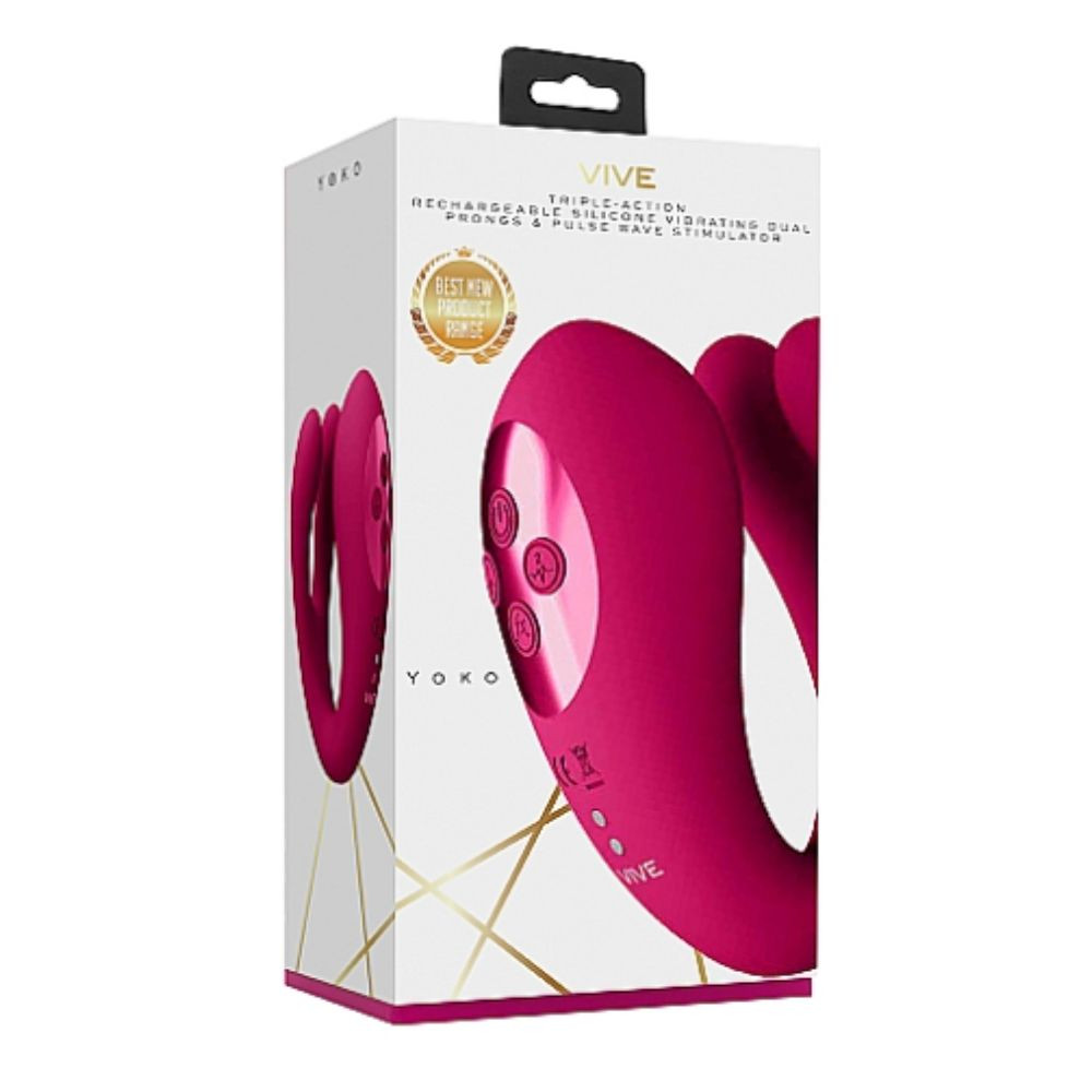 YOKO TRIPLE ACTION VIBRATOR DUAL PRONGS