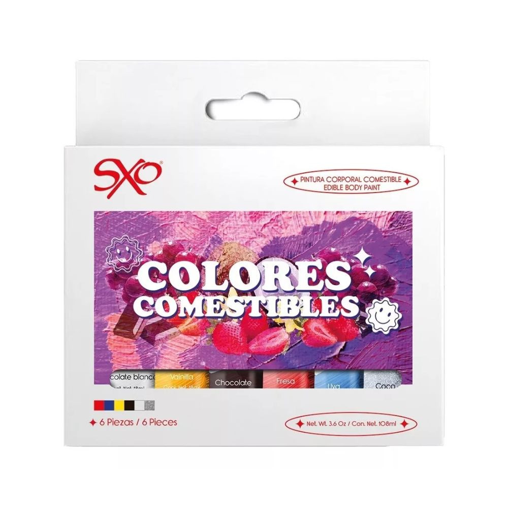 COLORES COMESTIBLES SXO KIT DE 6 PZAS