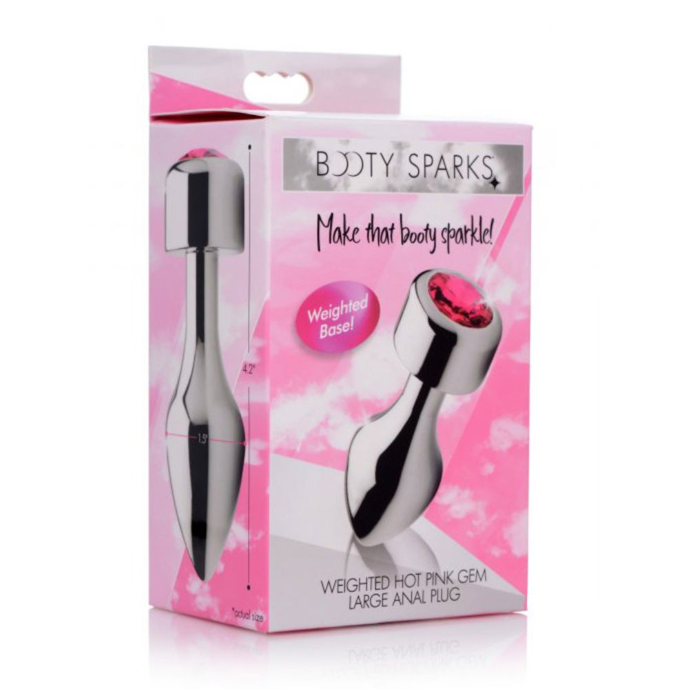 HOT PINK GEM WEIGHTED ANAL PLUG