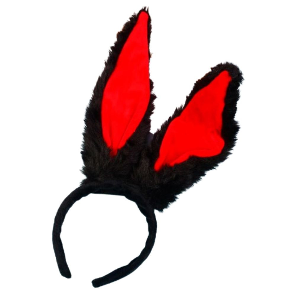 DIADEMA CON OREJAS DE CONEJO NEGRO CON