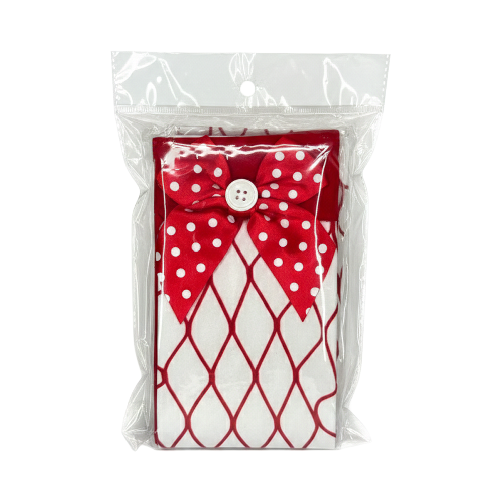 Diamond Net Thig Hi With Polka Dot Bow
