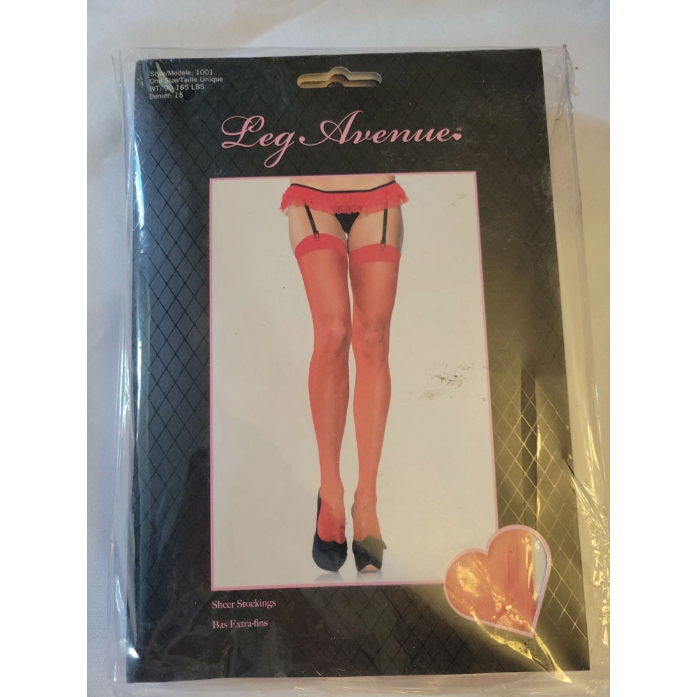 LEG AVENUE SHER STOCKINGS RED