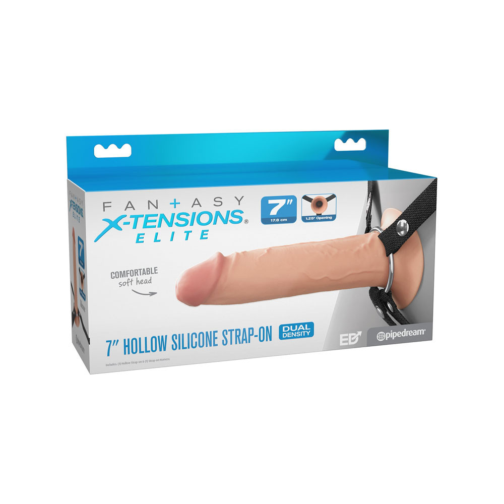 7" HOLLOW SILICONE STRAP ON IVORY