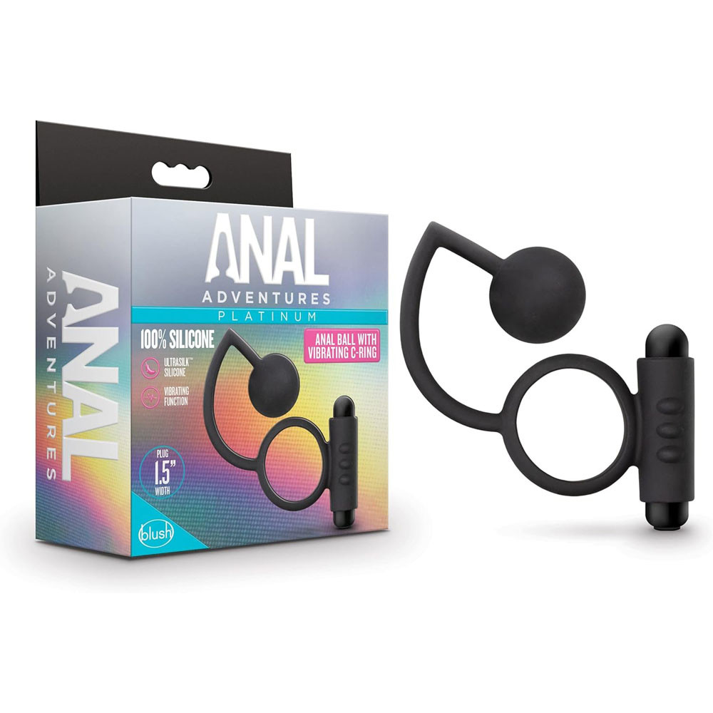 SILICONE ANAL BALL WITH VIBRATING C-RING ANAL