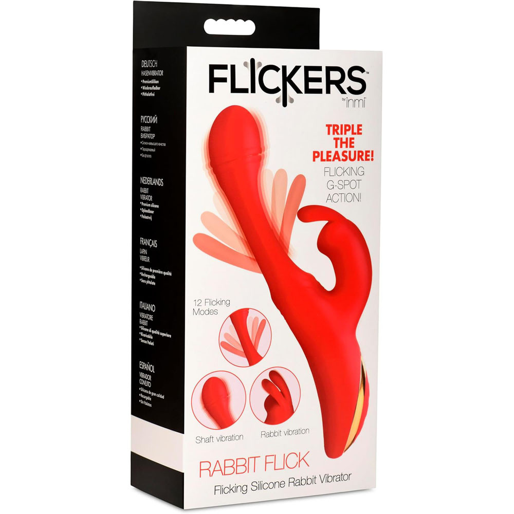 RABBIT FLICK FLICKERS SILICONE RABBIT VIBRATOR