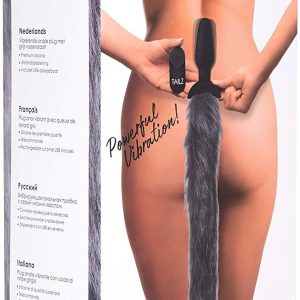 Plug de Fantasia con Cola de zorro Gris y Vibración