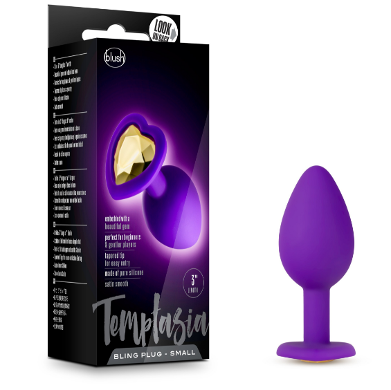 Plug Anal Chico de Silicon con Joya Temptasia Bling Morado