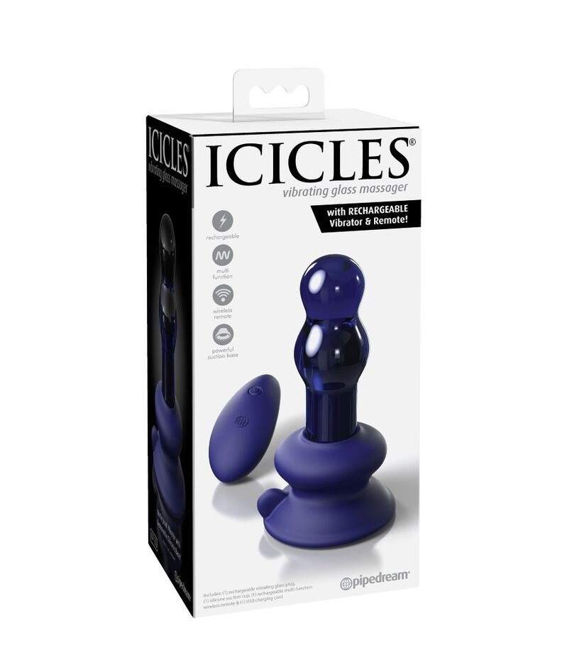 ICICLES No 83 Plug Vibrador de Cristal con Control Remoto