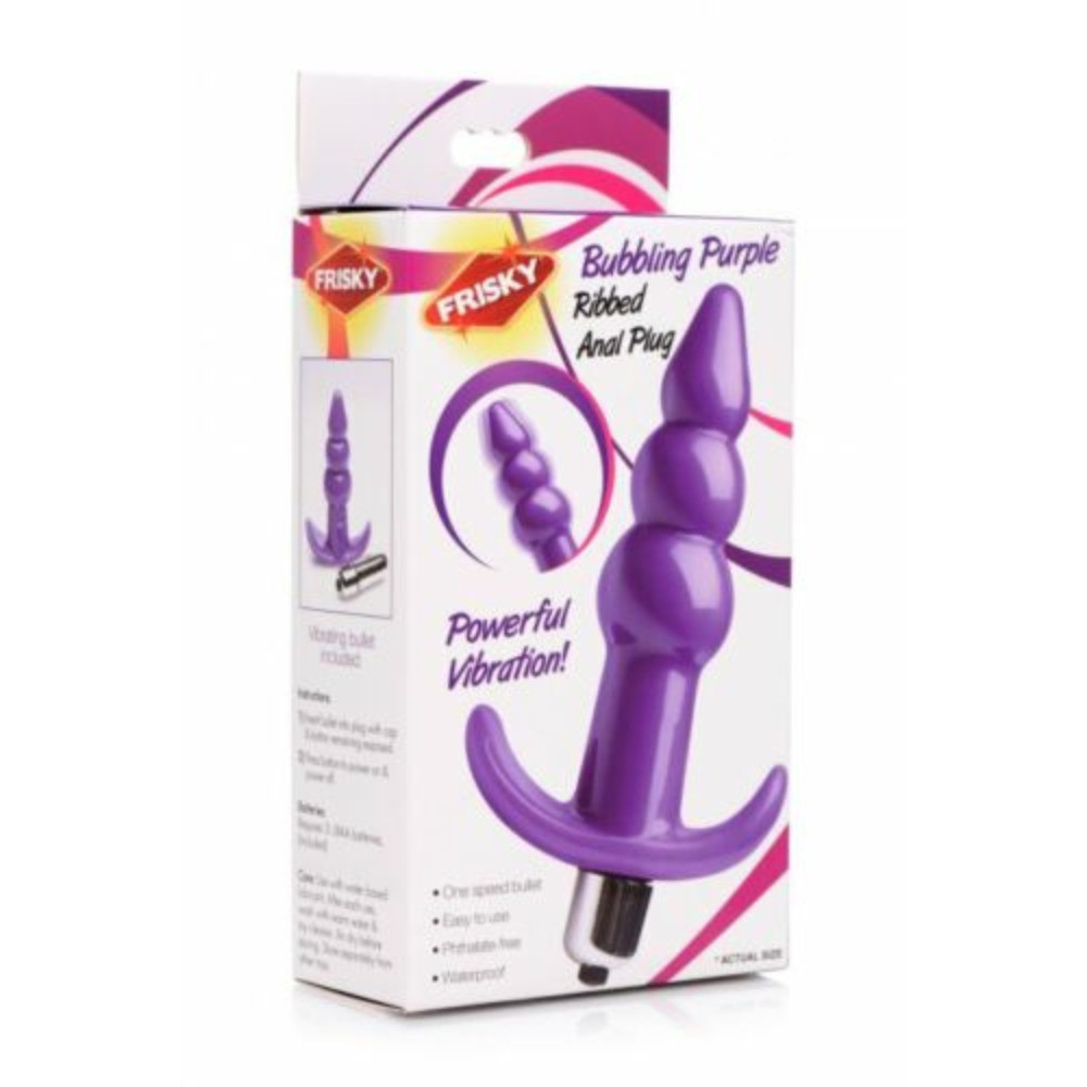 FR VIBRATING RIPPLED BUTT PLUG PURPLE