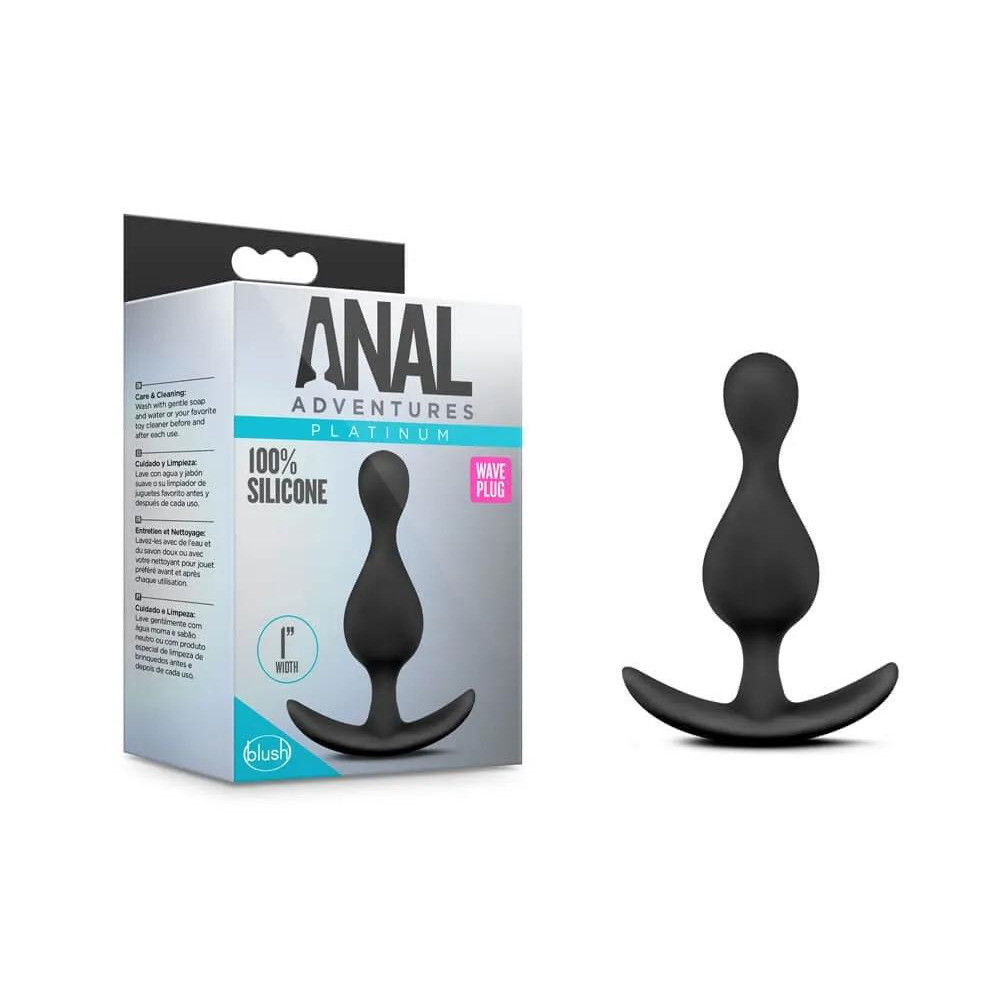 ANAL ADVENTURES PLATINUM WAVE PLUG BLACK