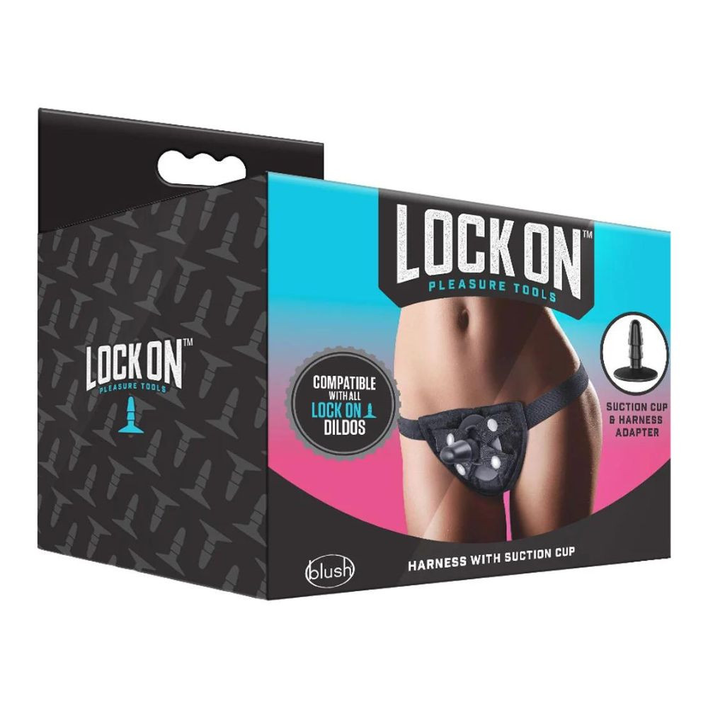 LOCK ON STRAP ON HARNESS BLACK